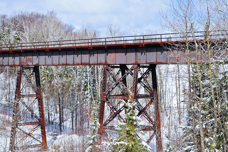 Lake Superior Railroad Bridge Photograph by Kyle Hanson