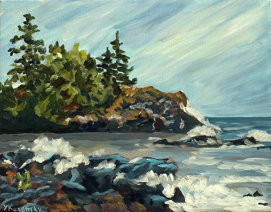 Lake Superior Shore Painting by Yulia Kazansky Lake Superior Shore Painting by Yulia Kazansky