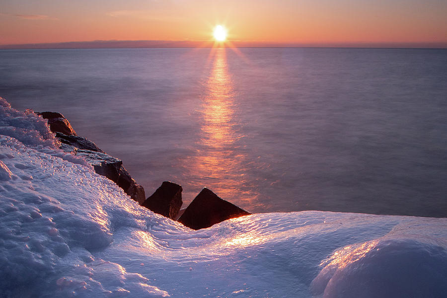 Lake Superior Sunrise Photograph by Joe Kopp