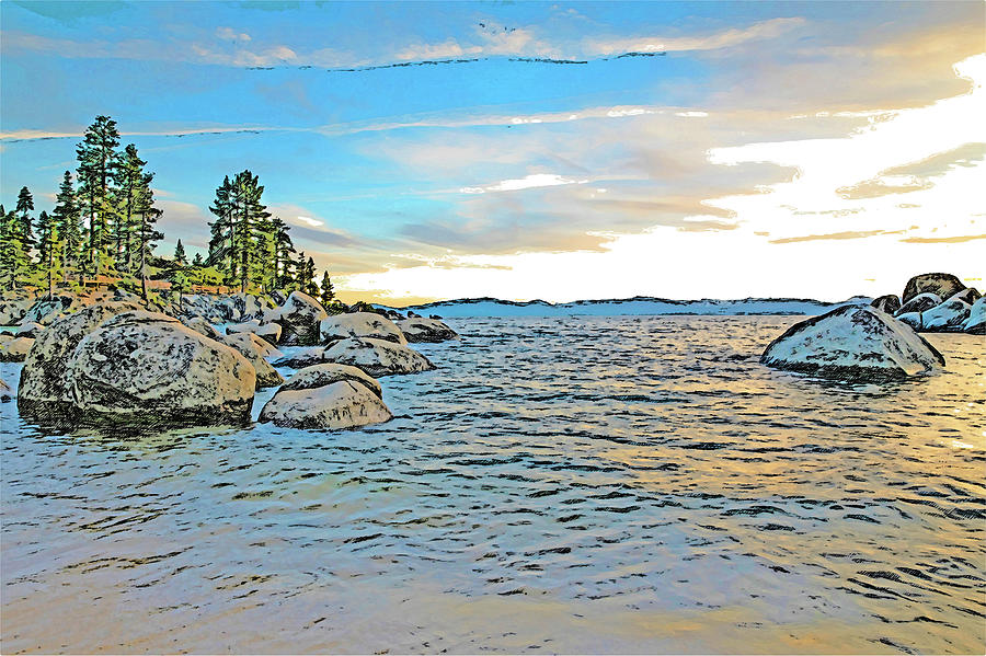 Lake Tahoe - 32 Painting by AM FineArtPrints