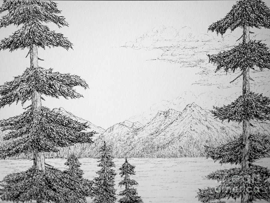 Lake Tahoe 6 12 2020 Drawing by Ed Moore