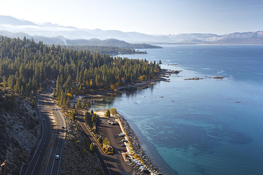 Lake Tahoe east shore autumn morning Photograph by PictureLake