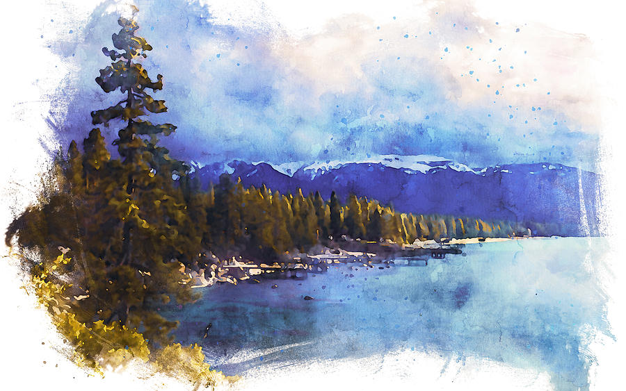 Lake Tahoe, Landscape - 03 Painting by AM FineArtPrints