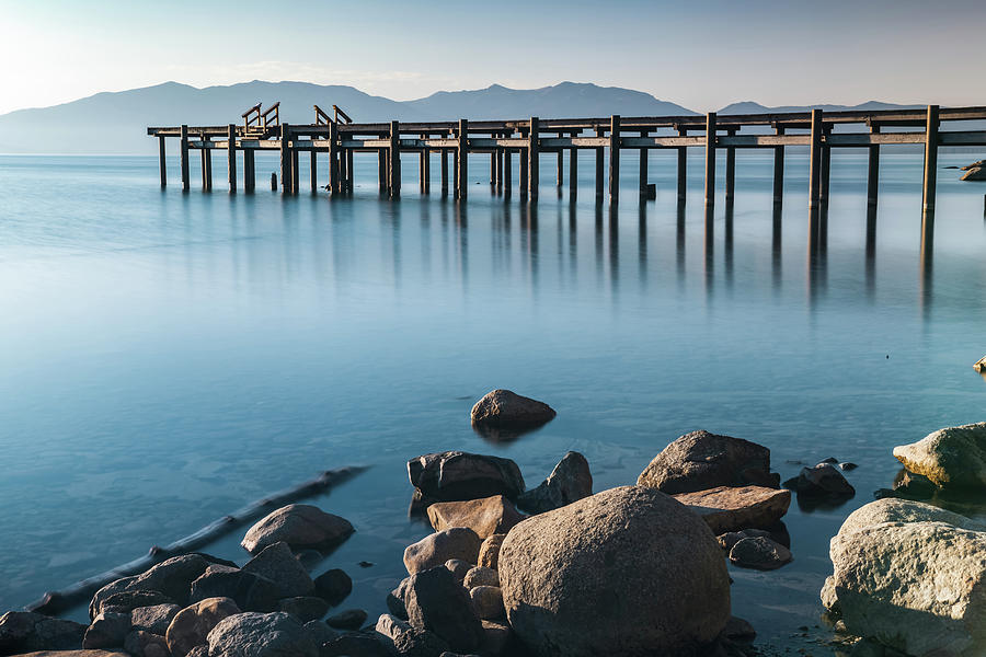 Lake Tahoe Morning Waters And Sugar Pine Point State Park Pier ...