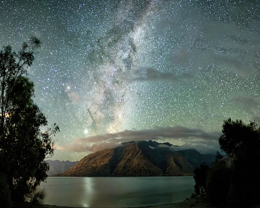 Lake Te Anau Southern Hemisphere Night Sky NZ Photograph by OLena Art