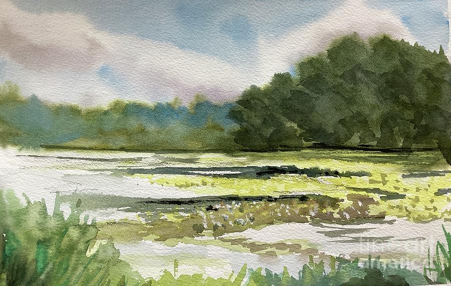 Lake Terrell Painting by Watercolor Meditations