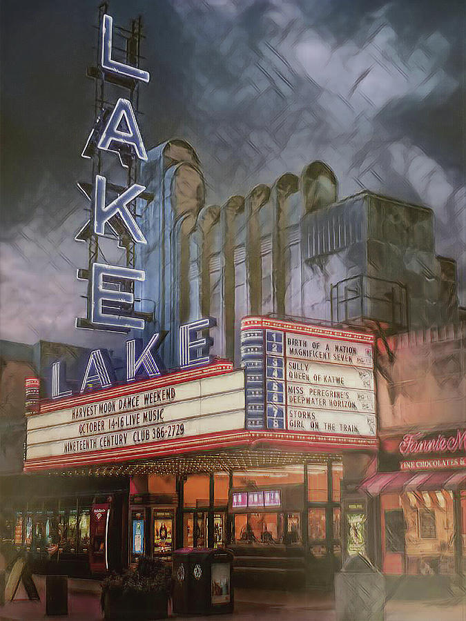 Lake Theater - Oak Park Illinois  Mixed Media by Dennis Baswell
