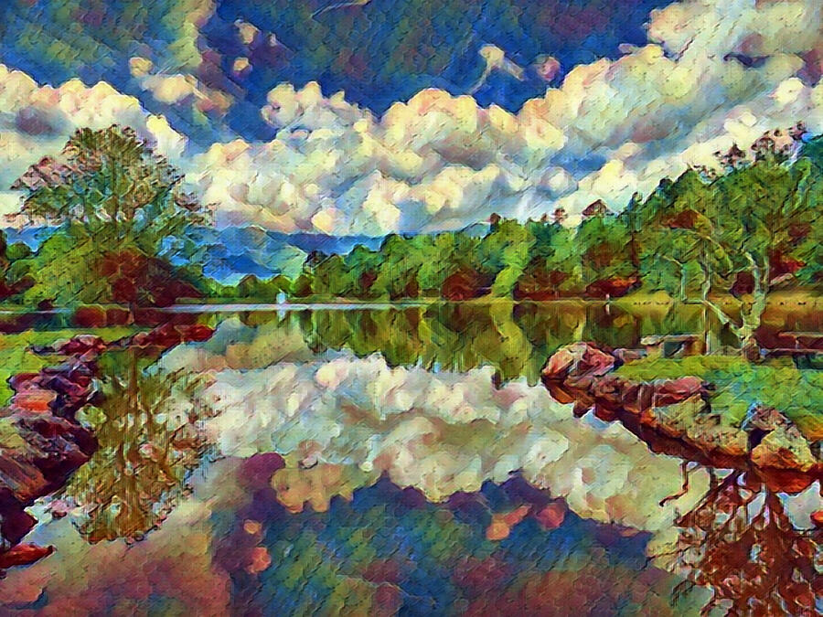 Lake Tomahawk with Monet Effect Digital Art by Allen Nice-Webb Lake Tomahawk with Monet Effect Digital Art by Allen Nice-Webb