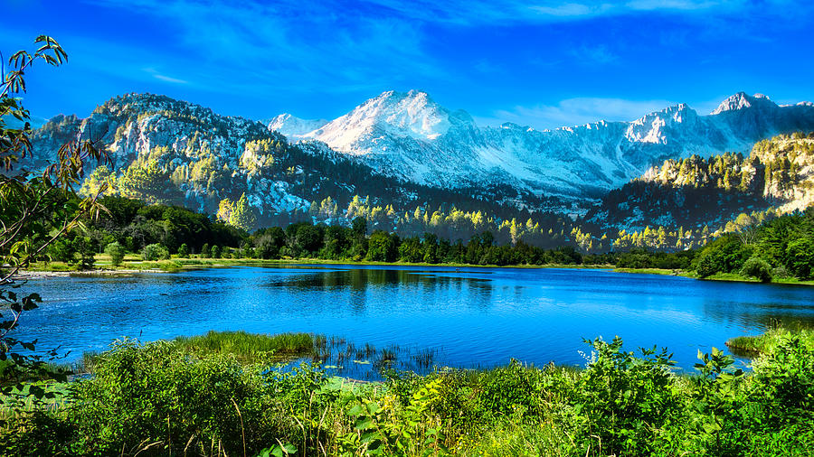 Lake View with Mountain Background Photograph by Frederick Belin - Pixels