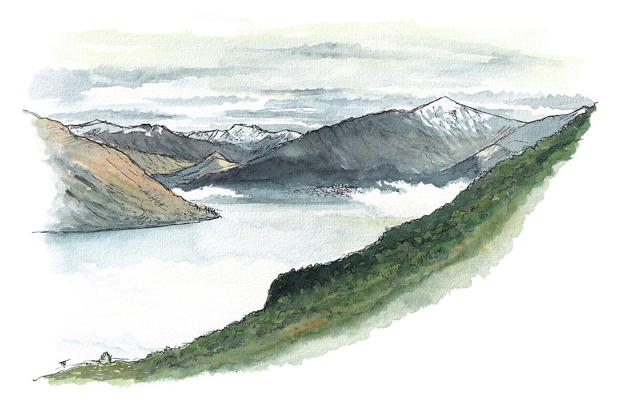 Lake Wakatipu from Wye Creek Painting by Tom Napper