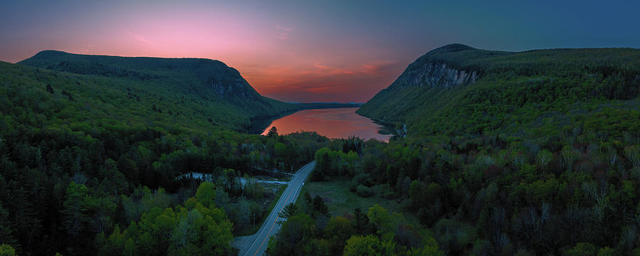 Lake Willoughby Spring Sunset Panorama - May 2023 Photograph by John Rowe