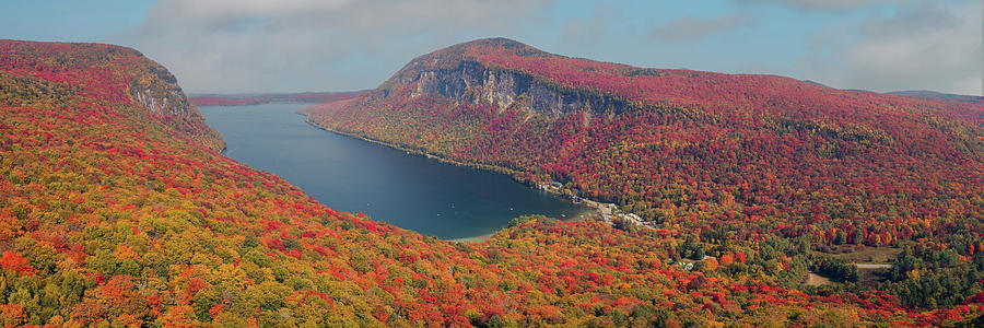 Lake Willoughby Vermont Fall Foliage Panorama Photograph by John Rowe