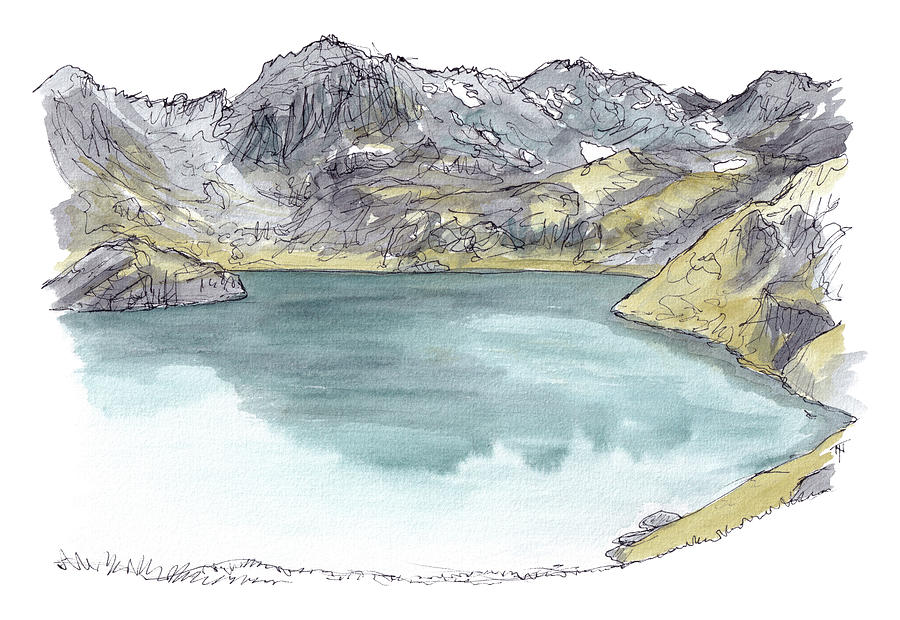 Lake Wilson - Routeburn Painting by Tom Napper