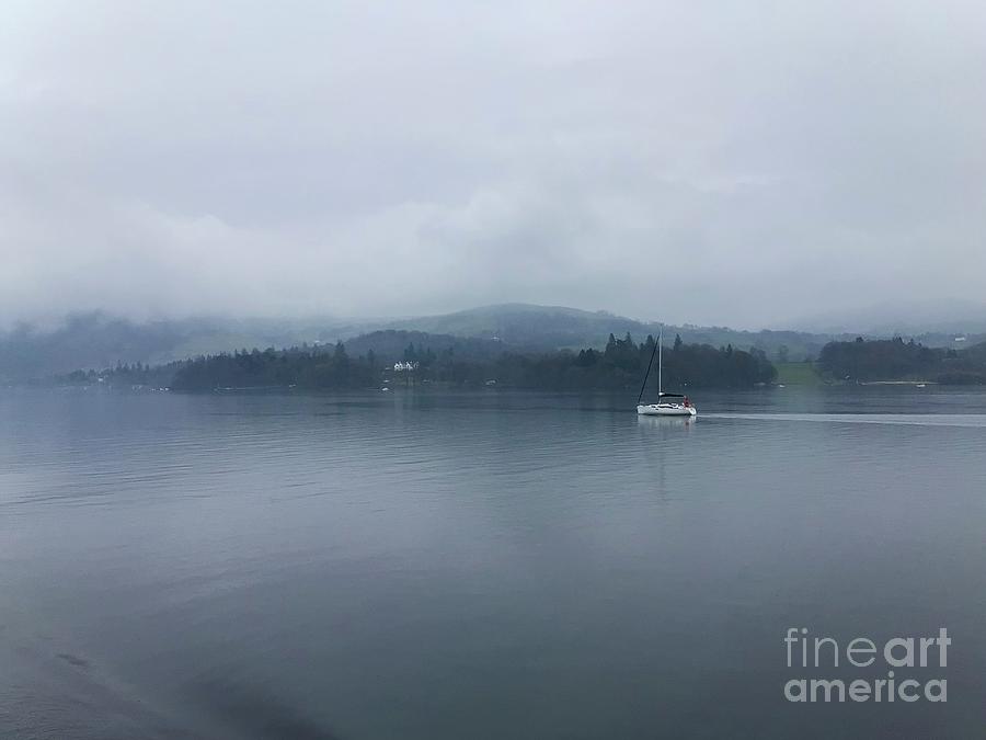 Lake  Windermere in the Mist and Rain Photograph by Joan-Violet Stretch