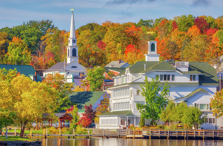 Lake Winnipesaukee Fall Colors in Meredith New Hampshire  Photograph by Juergen Roth