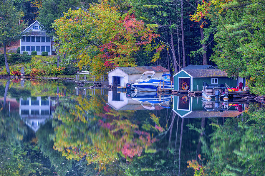 Lake Winnipesaukee New Hampshire Fall Colors Reflection  Photograph by Juergen Roth