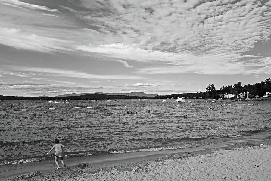 Lake Winnipesaukee Weirs Beach NH Black and White Photograph by Toby McGuire