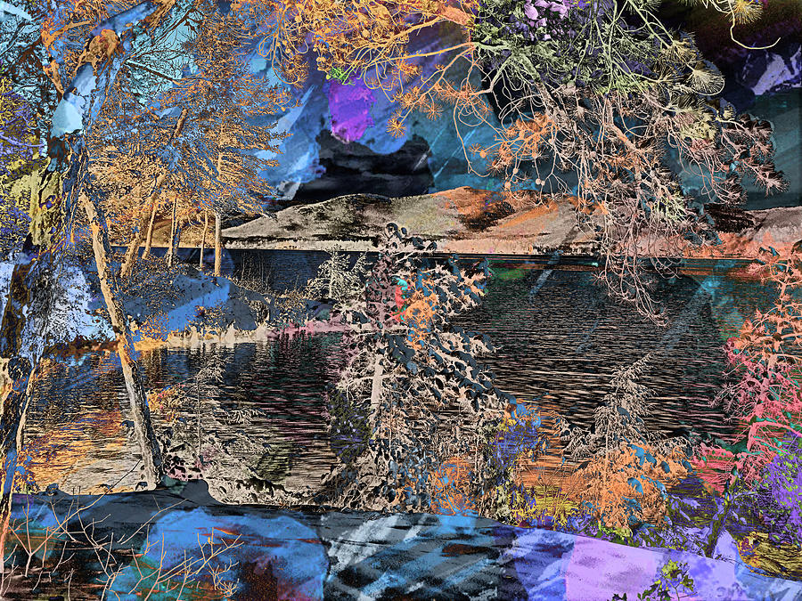 Lake Winter Mosaic Digital Art by Russel Considine