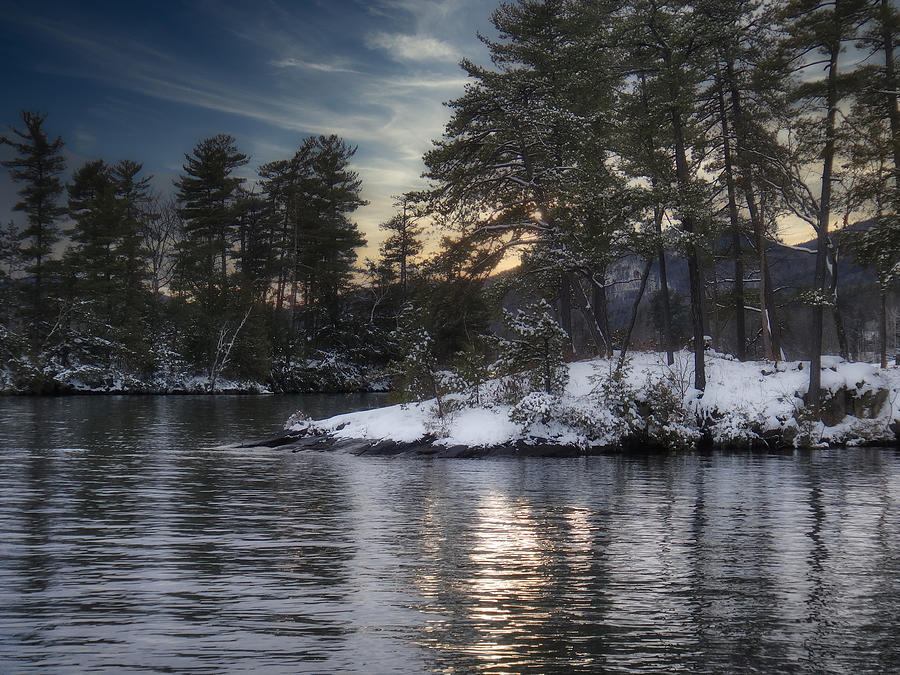 Lake Winter Sunset Photograph by Russel Considine