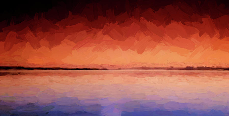 Lake Yellowstone Sunset Abstract Photograph by Rich Franco
