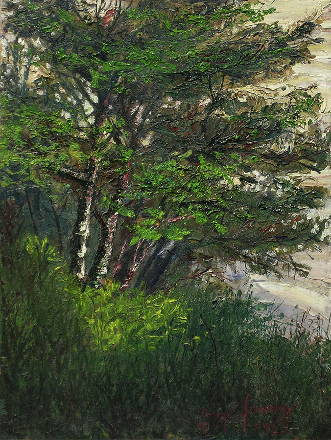 Lakefront Trees 1 Painting by Douglas Jerving