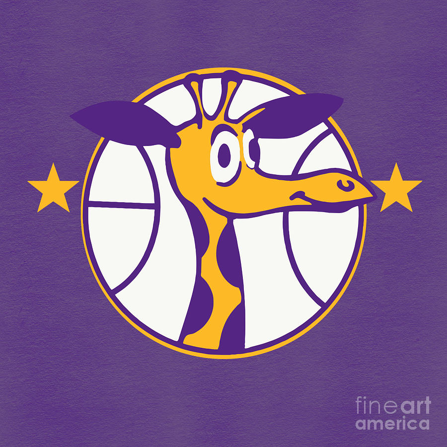Magic Johnson Digital Art - Lakers giraffe forum blue by Jeremy Nash