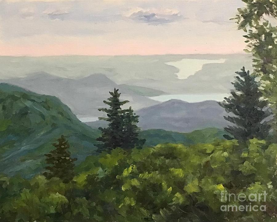 Lakes Jocassee and Keowee  Painting by Anne Marie Brown
