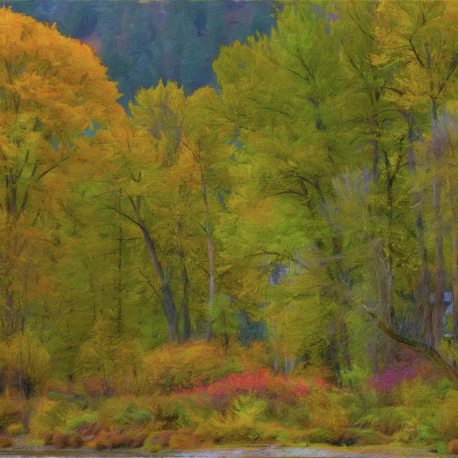 Lakeshore Colors of Autumn Digital Art by Russ Harris