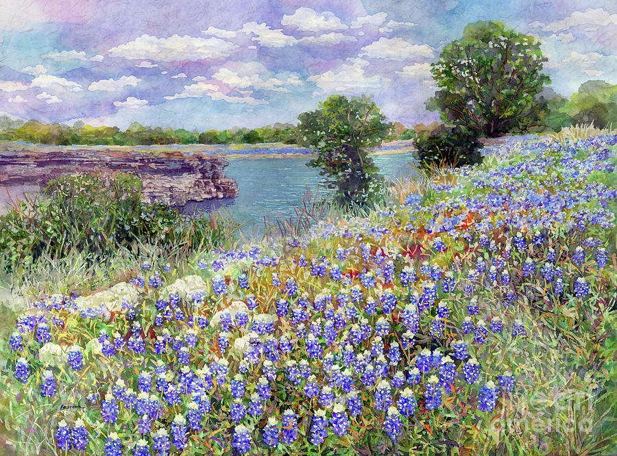 Lakeside Bloom - Pastel Colors Painting