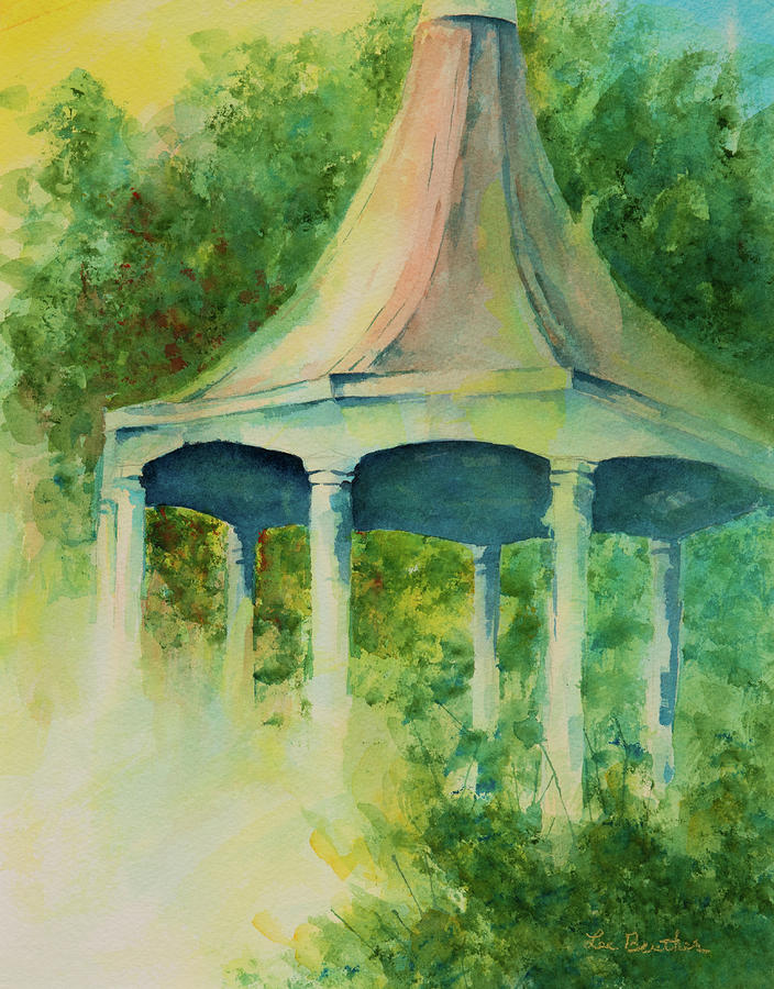 Lakeside Gazebo Painting by Lee Beuther