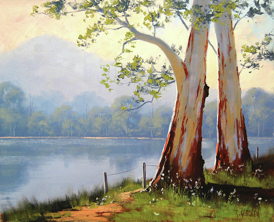 Tree Painting - Lakeside Gums by Graham Gercken