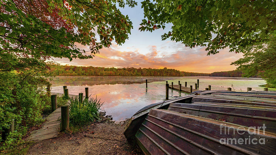 Lakeside in Autumn Photograph by Sean Mills