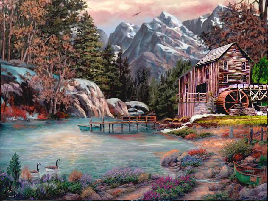 Lakeside Mill Digital Art by Ron Chambers
