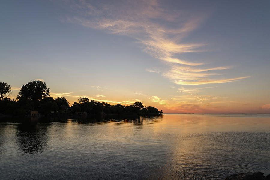 Lakeside Reverie - Awaiting Sunrise on Lake Ontario in West End Toronto Photograph by Georgia Mizuleva