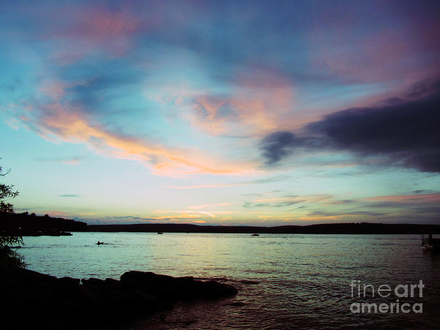 Lakeside Sunset Photograph by Susan Carella