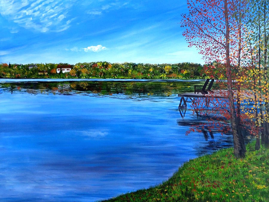 Lakeside Tranquility Painting by Denise Van Deroef