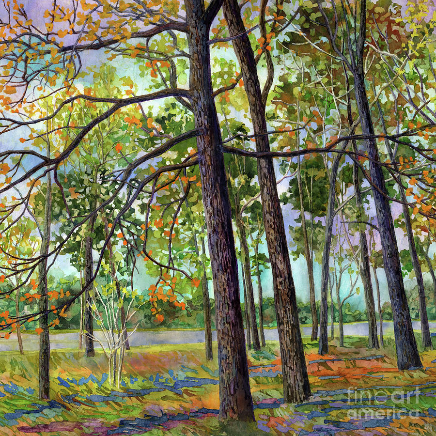 Lakeside View - Tall Trees Painting