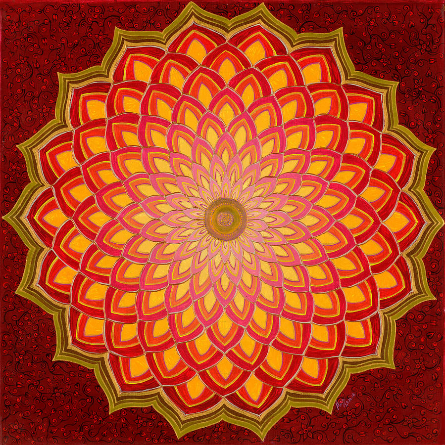 Unique Painting - Lakshmi Abundance Mandala by Mira Krishnan