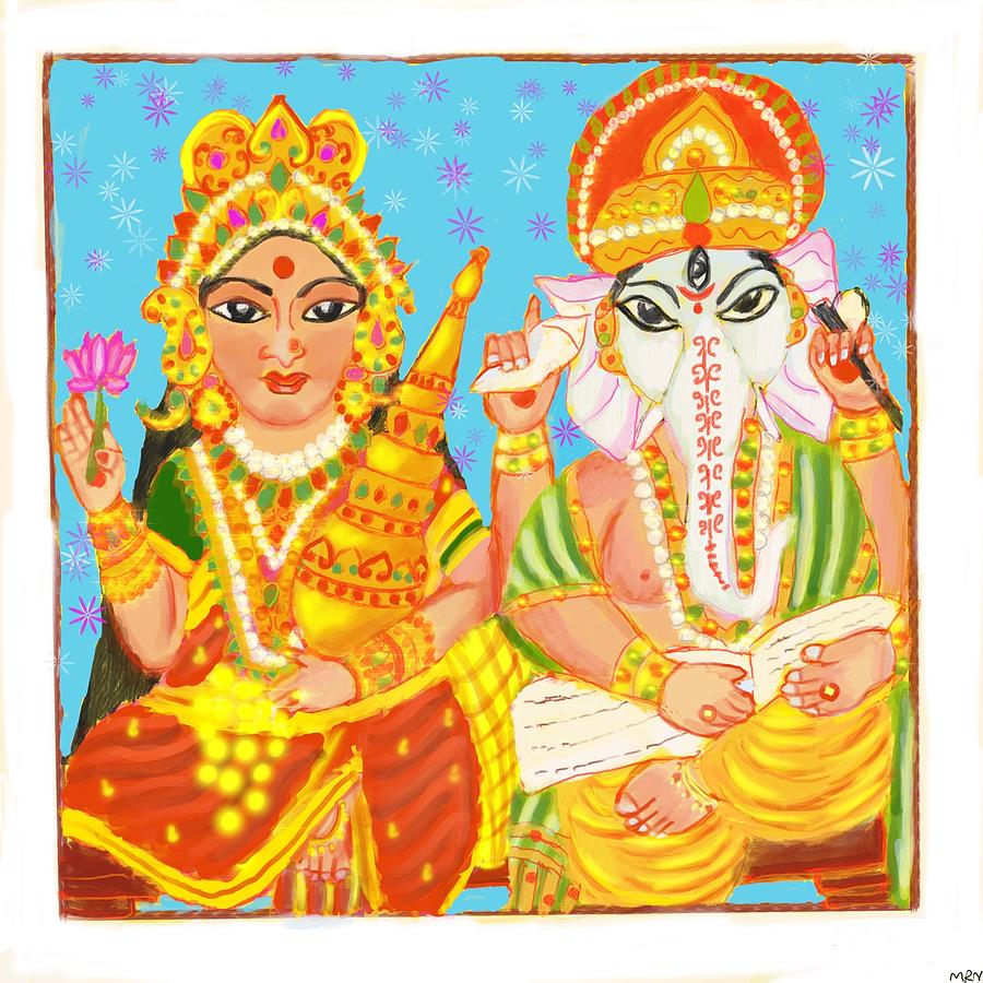 Learn How to Draw Laxmi Ganesh Saraswati Hinduism Step by Step  Drawing  Tutorials