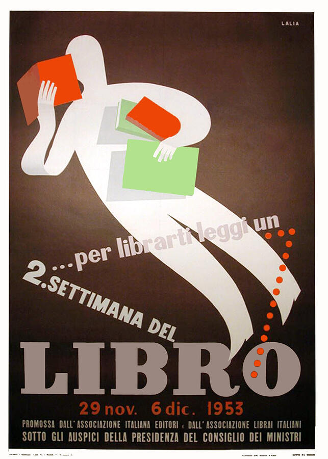 Vintage Painting - LALIA. Settimana del Libro, 1953.  by MotionAge Designs