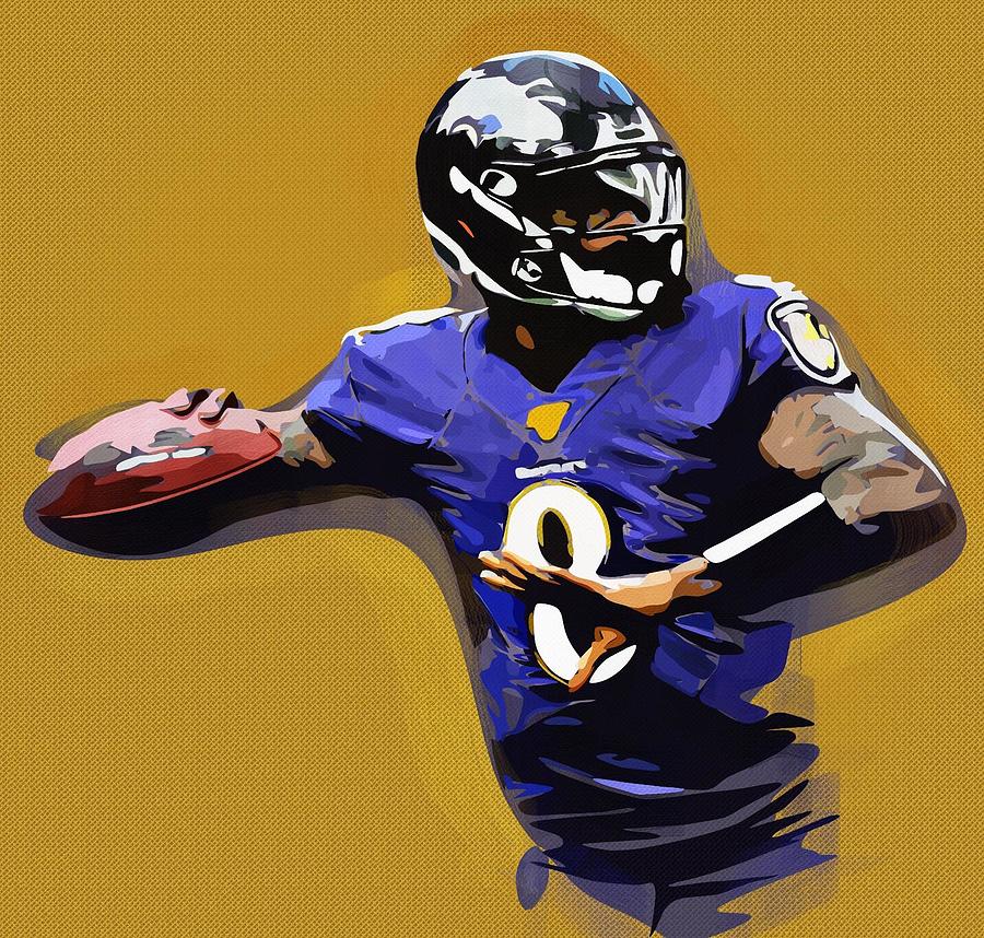 Lamar Jackson Baltimore Ravens QB Digital Art by Bob Smerecki