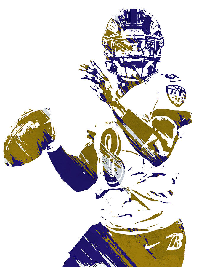 Ravens Football Art Print Lamar Jackson Baltimore Ravens 