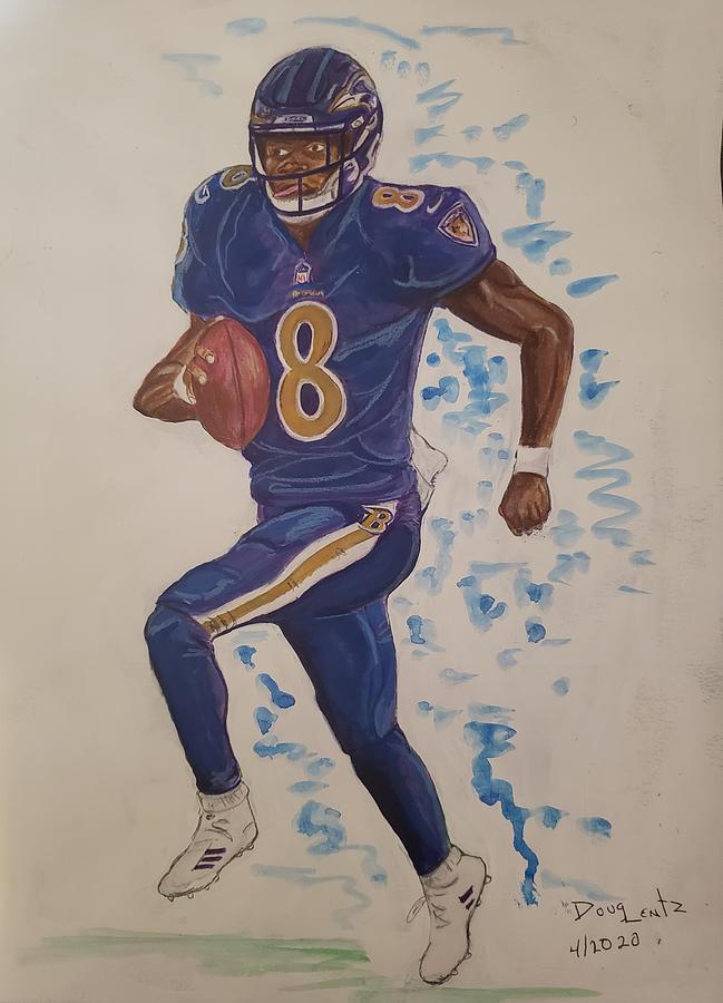 Lamar Jackson Painting by Douglas Lentz - Fine Art America