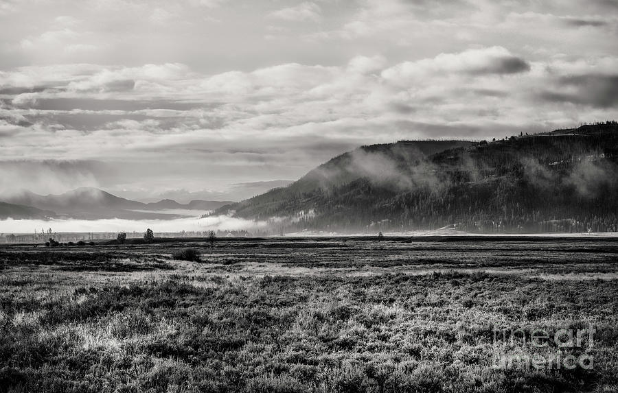Lamar Valley Filled With Clouds 3 Toned Photograph