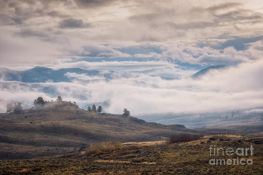 Lamar Valley Filled With Clouds Photograph