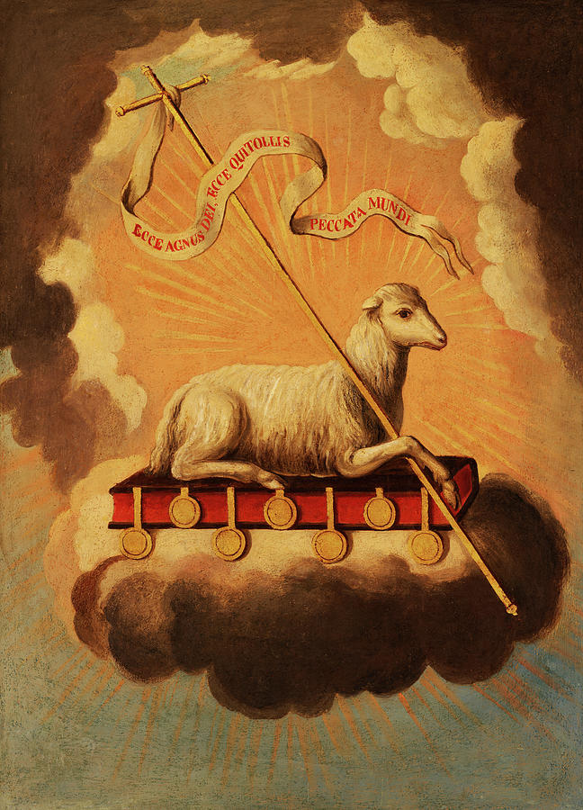 John The Baptist Painting - Lamb of God, Agnus Dei by Jose Campeche
