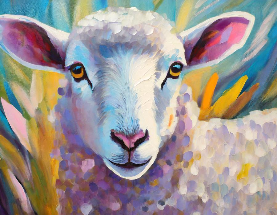 Lamb Portrait Mixed Media by Susan Rydberg - Fine Art America