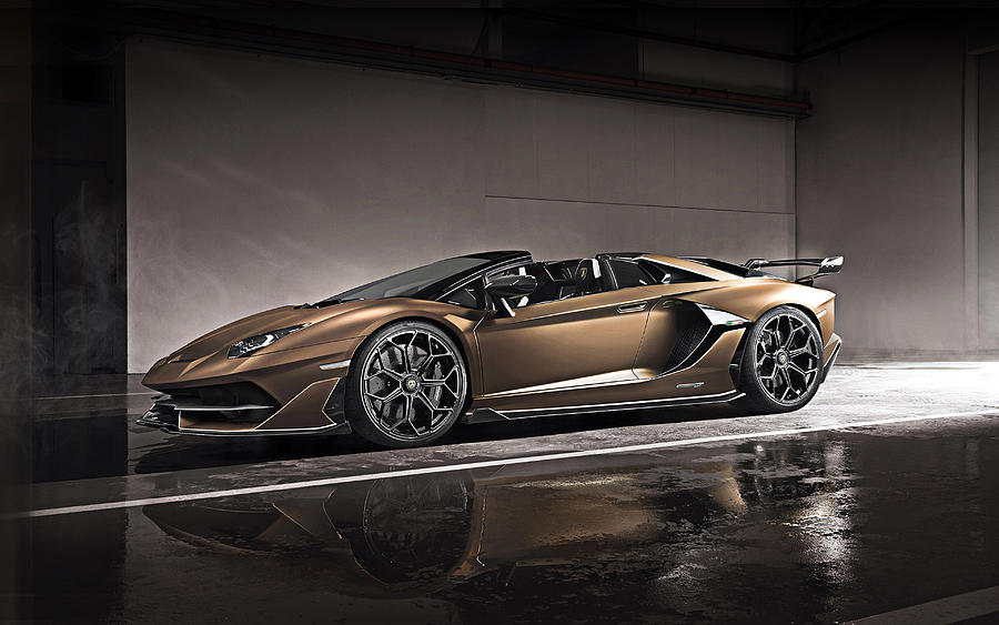 Lamborghini Aventador SVJ Roadster, 2020, brown supercar, new brown ...