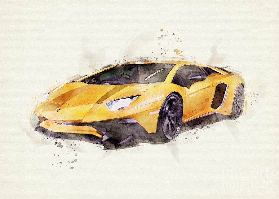 Lamborghini Aventador Torado hp-750 in watercolor Painting by Pablo ...