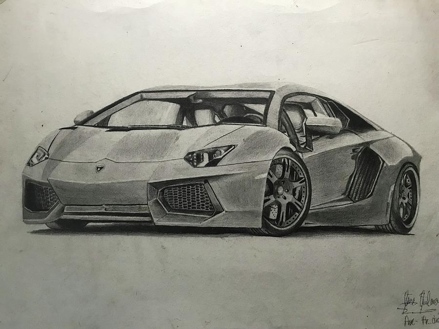Drawing Lamborghini Aventador LP7504 SV Sketch  Cool car drawings Car  drawings Lamborghini aventador